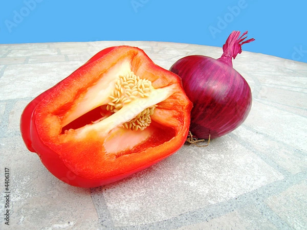 Obraz Red Pepper and Red Onion