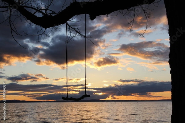Obraz Schaukel im Abendrot
