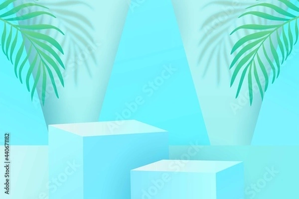 Fototapeta Podium Display product cosmetic summer banners, realistic style minimalist. Premium Vector