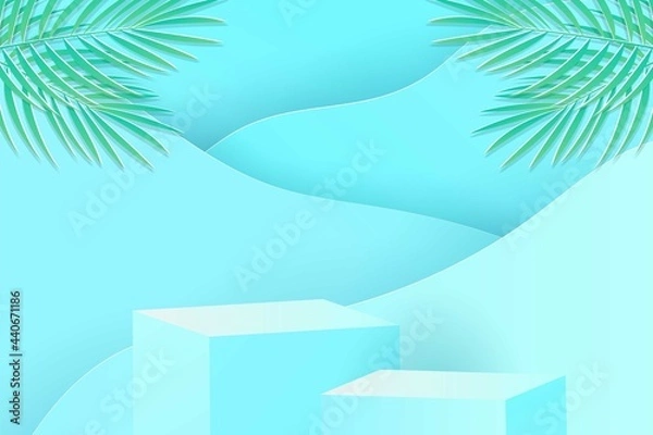 Fototapeta Podium Display product cosmetic summer banners, realistic style minimalist. Premium Vector