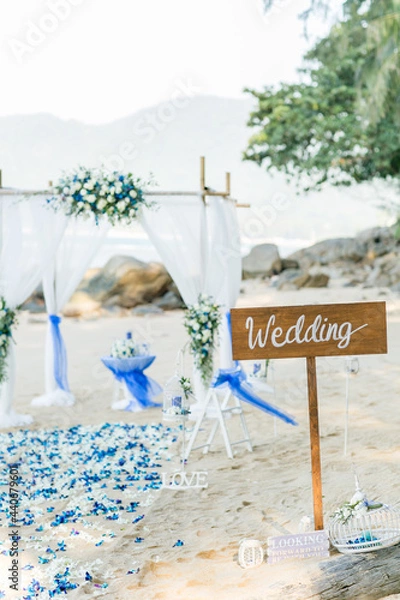 Fototapeta Beach wedding setup