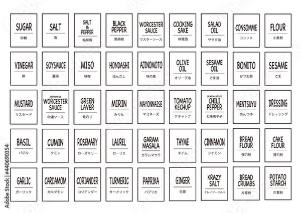 Obraz 調味料ラベル・シールセット