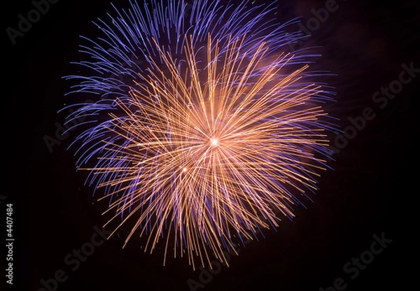 Fototapeta Close shot of some isolated fireworks in a typical festivity