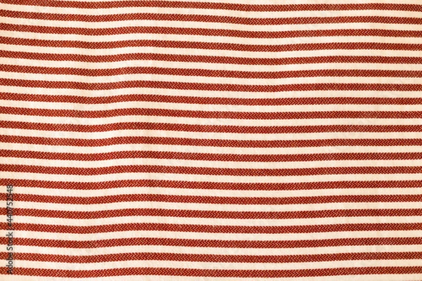 Obraz striped pattern on fabric. Red and white horizontal stripe. Background and backdrop