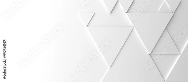 Fototapeta Abstract modern white triangle background, 3d rendering with space for text