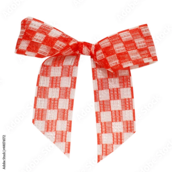 Obraz Red ribbon on white background