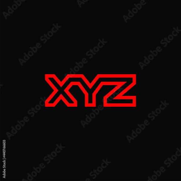 Fototapeta Creative, simple and elegant Initial letter XYZ logo template in flat design monogram illustration