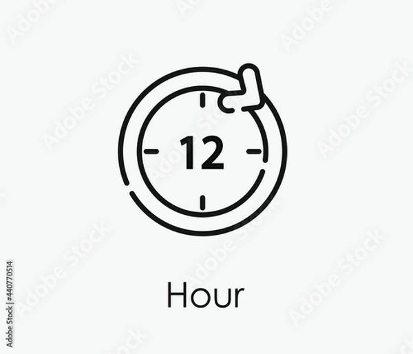 Fototapeta Hours vector icon. Editable stroke. Symbol in Line Art Style for Design, Presentation, Website or Apps Elements, Logo. Pixel vector graphics - Vector