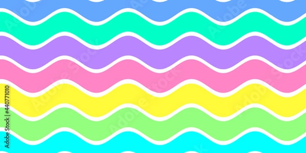 Fototapeta Abstract colorful lines wavy stripes  background. Unicorn rainbow pattern.