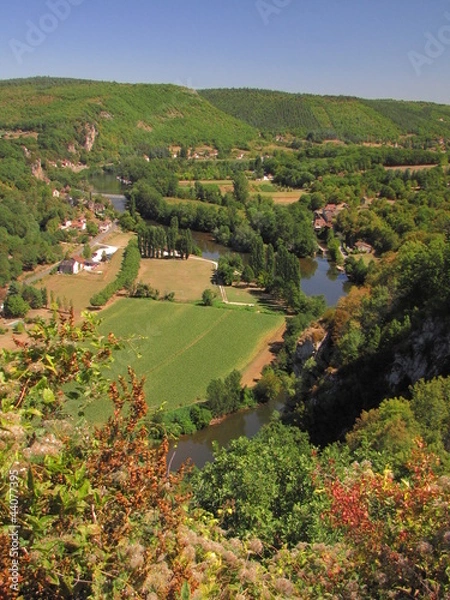 Fototapeta Vallée de Saint-Cirq-Lapopie ; Lot Quercy ; Midi-Pyrénnées