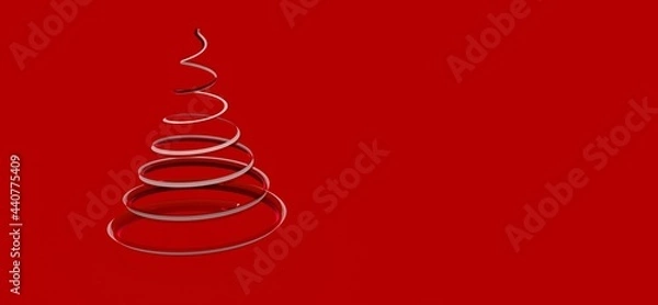 Fototapeta 3d merry christmas card modern 3d minimal tree