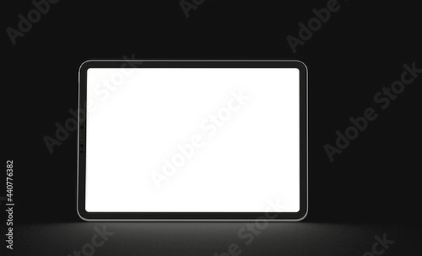 Obraz Photo Black tablet computer with blank 3d