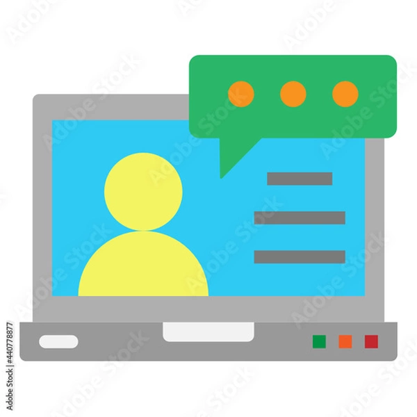 Fototapeta video call flat icon