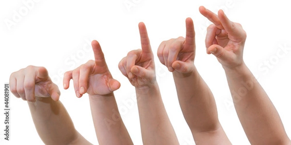 Obraz Hands pointing or pressing button or touch screen interface