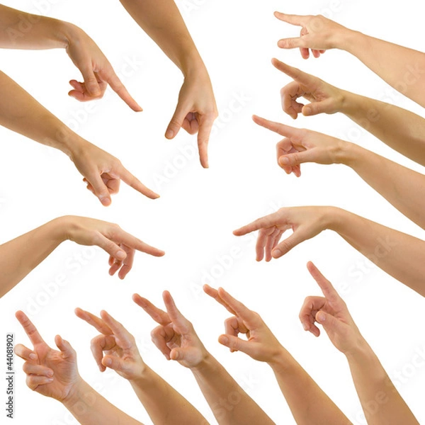 Obraz Hands pointing or pressing button or touch screen interface