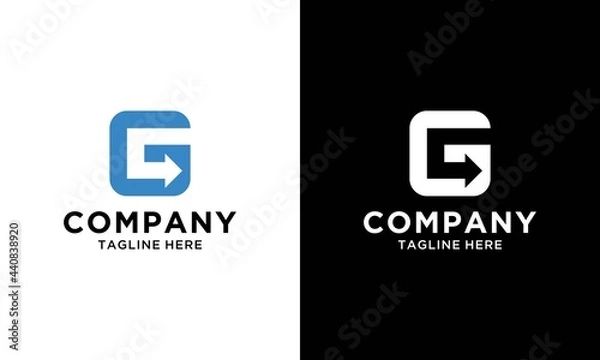 Fototapeta G Letter Arrow Icon Vector Logo Template Illustration Design. 
