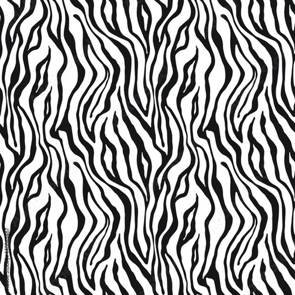 Obraz Tiger monochrome seamless pattern. Vector animal skin print. Fashion stylish organic texture.