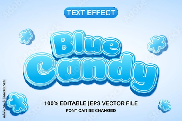 Obraz blue candy 3d editable text effect