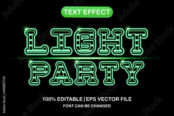 Fototapeta light party 3d editable text effect