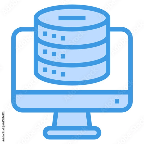 Obraz Database blue outline icon