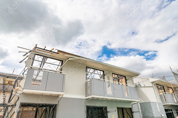 Fototapeta アパートの解体工事