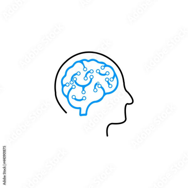 Fototapeta Creative human tech icon