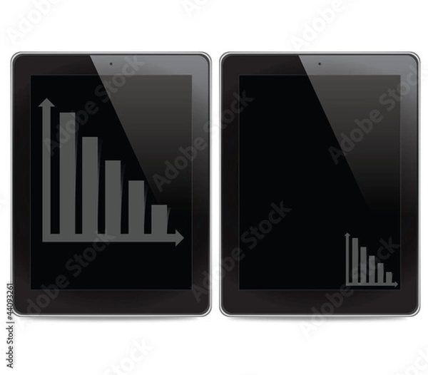 Fototapeta Graph icon on tablet computer background