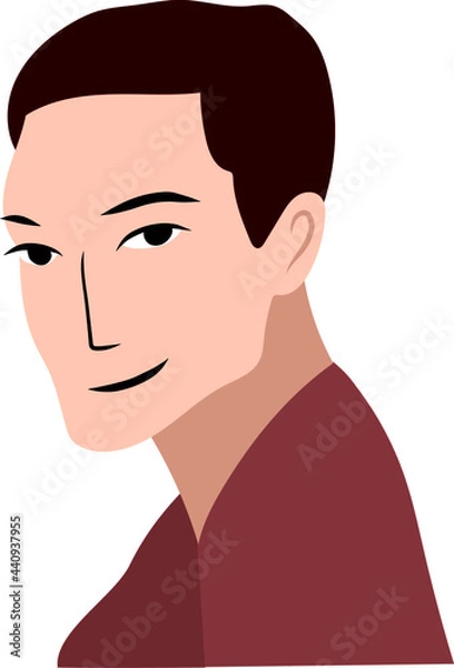 Fototapeta Young man side profil portrait vector