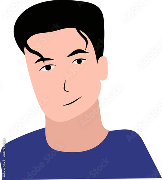 Fototapeta White young man portrait vector