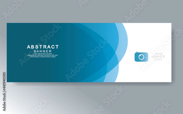 Fototapeta Vector abstract design web banner template. Web Design Elements - Header Design. Abstract geometric web banner template on grey background.Modern banner.