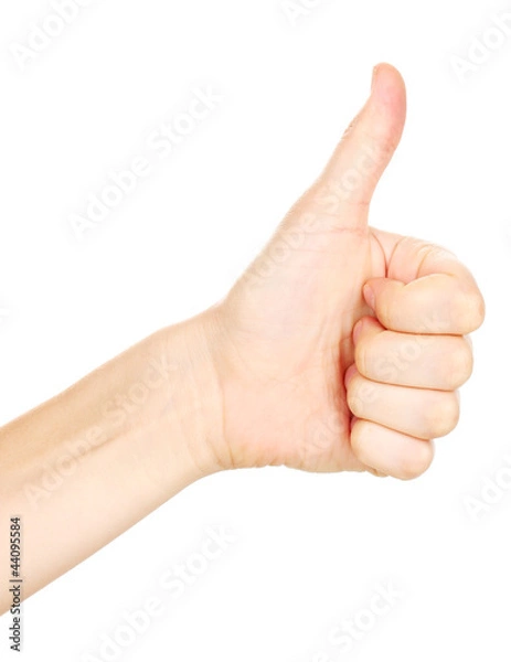 Obraz Hand making sign isolated on white