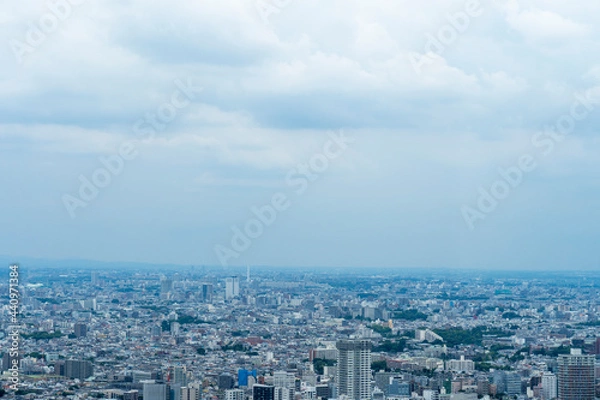 Fototapeta 遠景　街並み　展望　空　雲