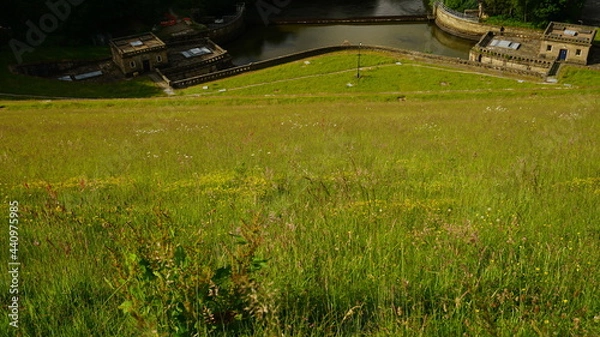 Fototapeta Looking down Ladybower Dam 