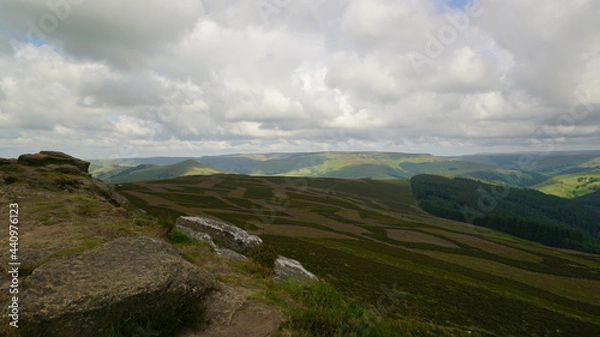 Fototapeta Overlooking landscape from Win Hill