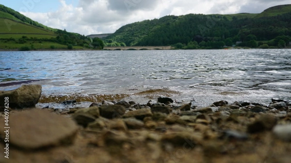 Fototapeta Ground view over Ladybower Reservoir 