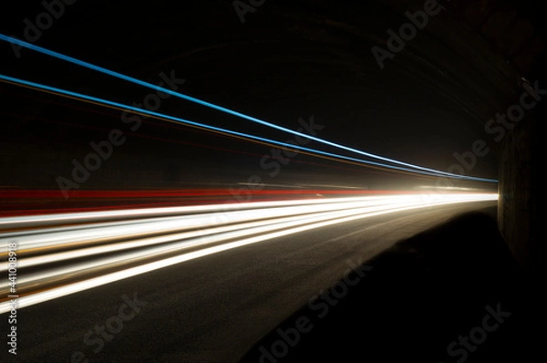 Obraz Abstract and interesting art concentration of light in a road tunnel