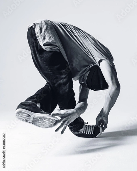 Obraz Young beautiful cool looking bboy posing in studio