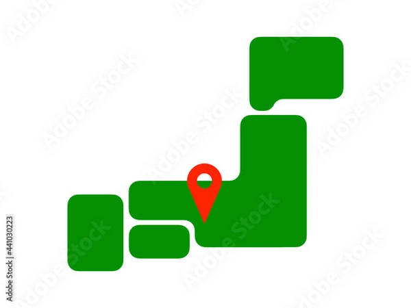 Obraz ポップなデフォルメ日本地図（大阪マップピン）