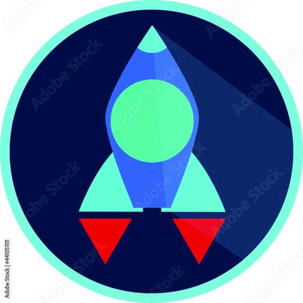 Obraz Simple rocket vector illustration. Icon