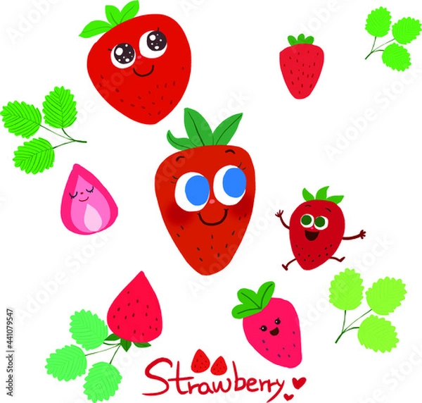 Obraz 딸기 벡터 이미지