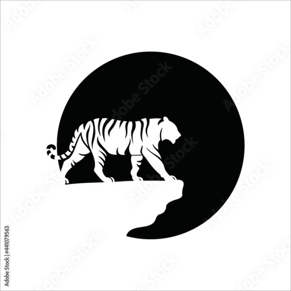 Obraz Tiger logo. Negative logo tiger design vector template 