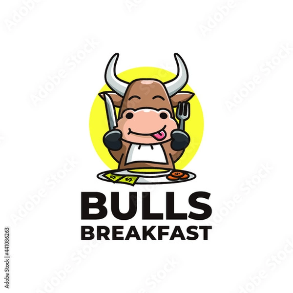 Obraz AWESOME BULL BREAKFAST LOGO TEMPLATE
