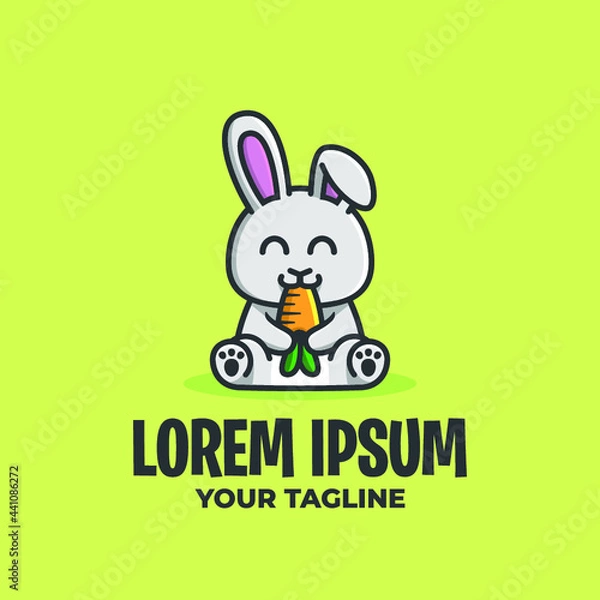 Obraz AWESOME CUTE RABBIT LOGO TEMPLATE