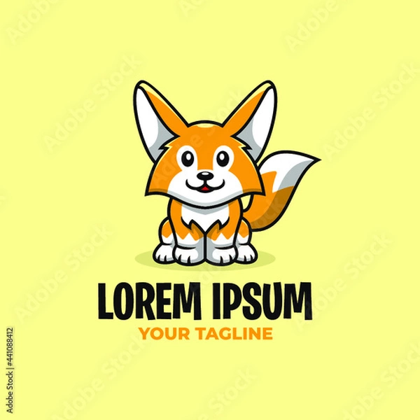 Obraz AWESOME CUTE FOX LOGO TEMPLATE
