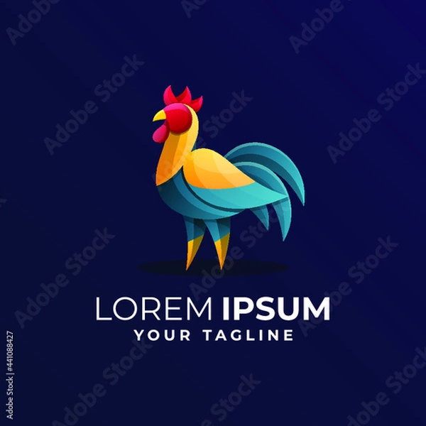 Obraz AWESOME GRADIENT ROOSTER LOGO TEMPLATE