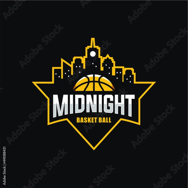 Obraz AWESOME MIDNIGHT BASKETBALL LOGO TEMPLATE