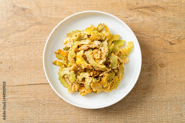 Fototapeta Stir Fried Bitter Gourd with Egg