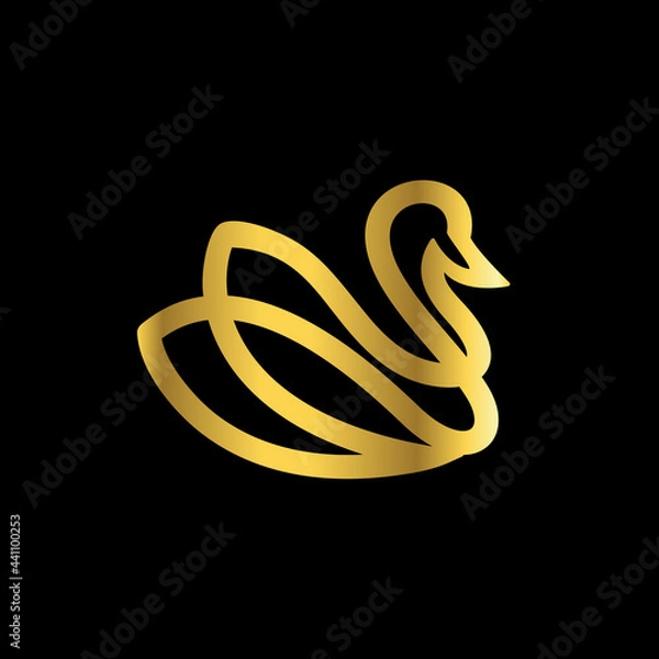 Obraz Swan flat minimalist logo design .Abstract emblems, design concepts, logos, logotype, elements.