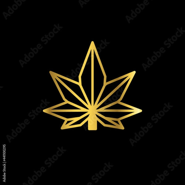 Fototapeta Cannabis flat minimalist logo design .Abstract emblems, design concepts, logos, logotype, elements.