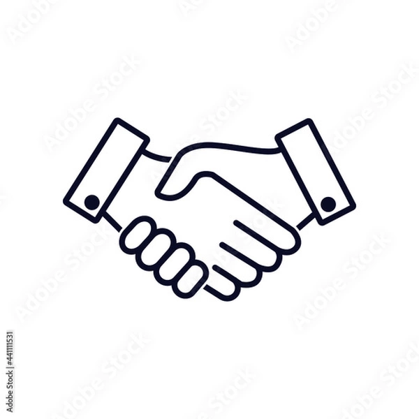 Obraz handshake. vector Flat  handshake isolated on blank background. eps 10